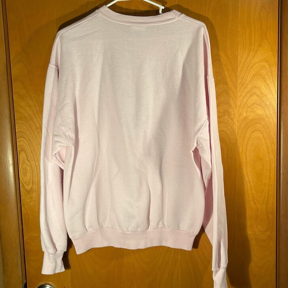 Vintage Jerzees He is Risen Jesus Christ Cross Sweater Sweatshirt Pink Medium - Picture 8 of 10